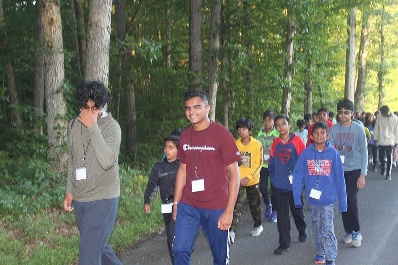 Outdoor leadership walk with youth participants