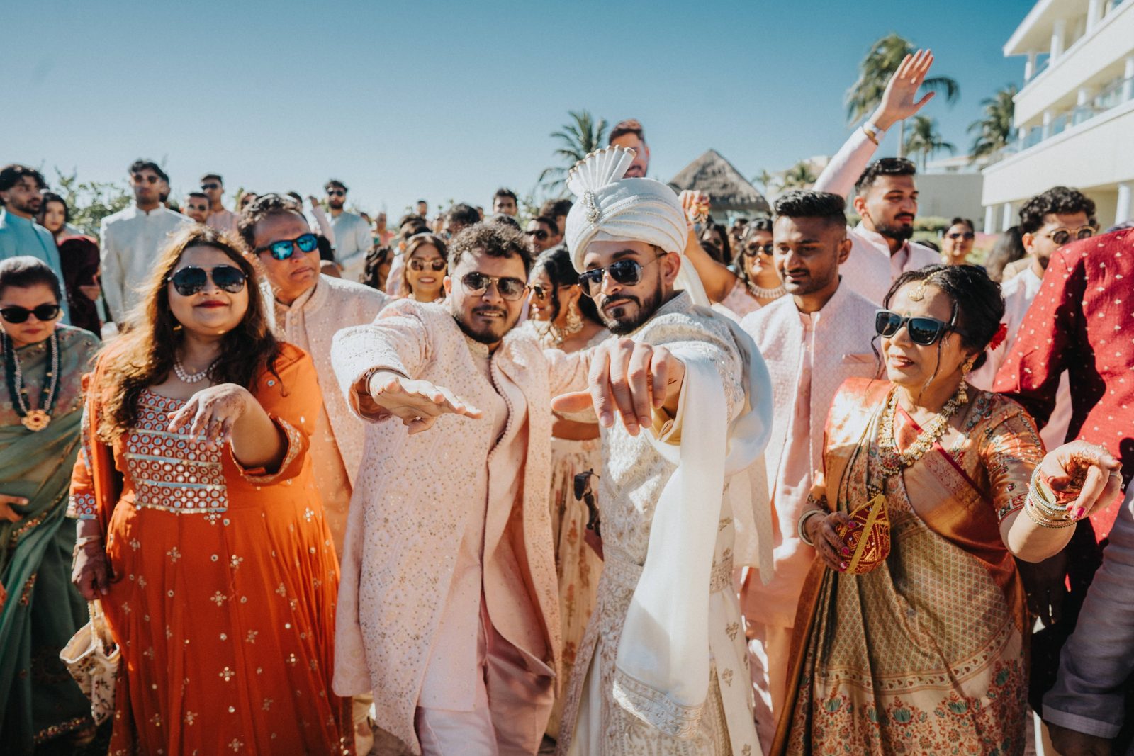 Wedding celebration with family and friends