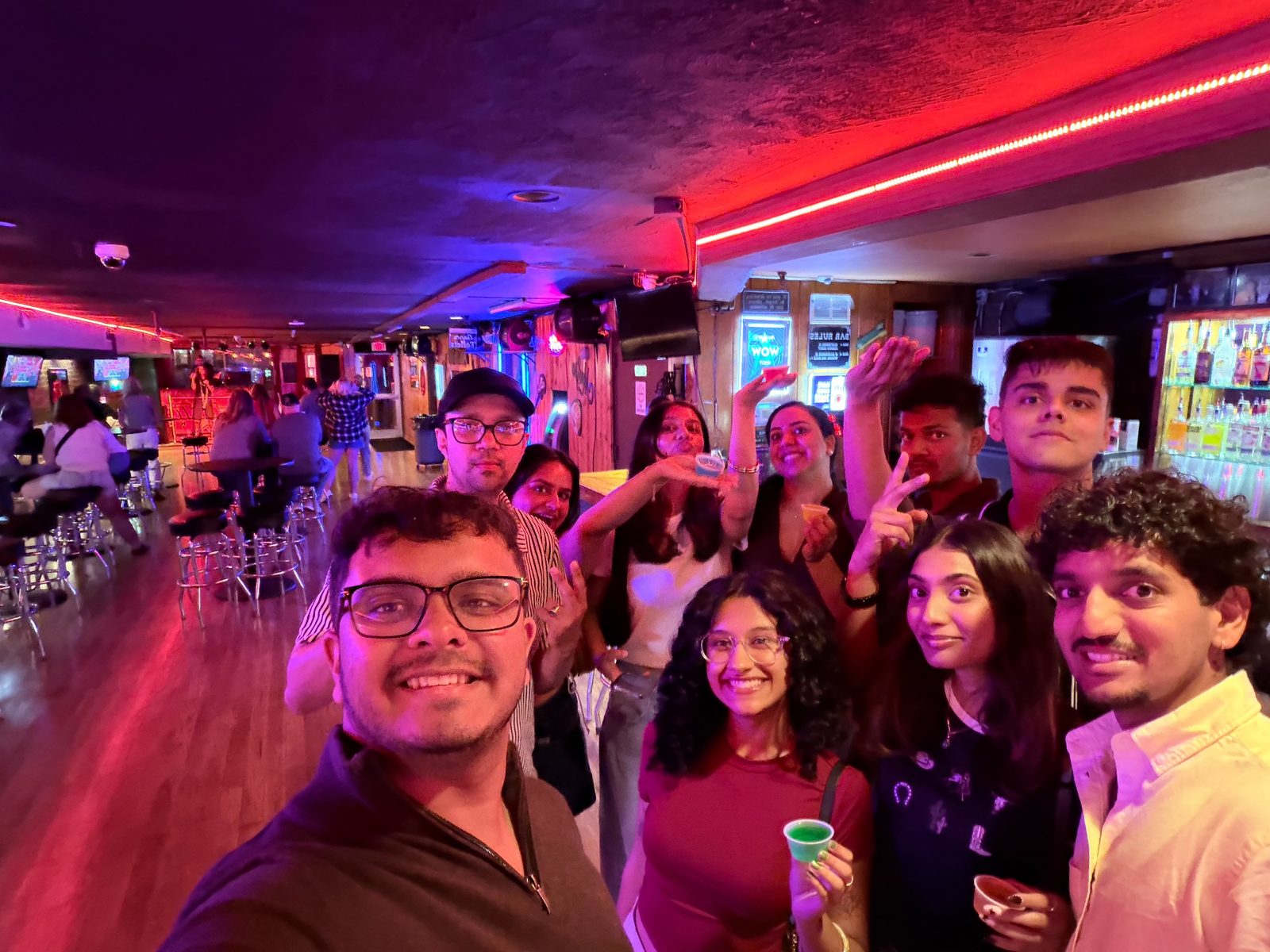 Friends together during a night out