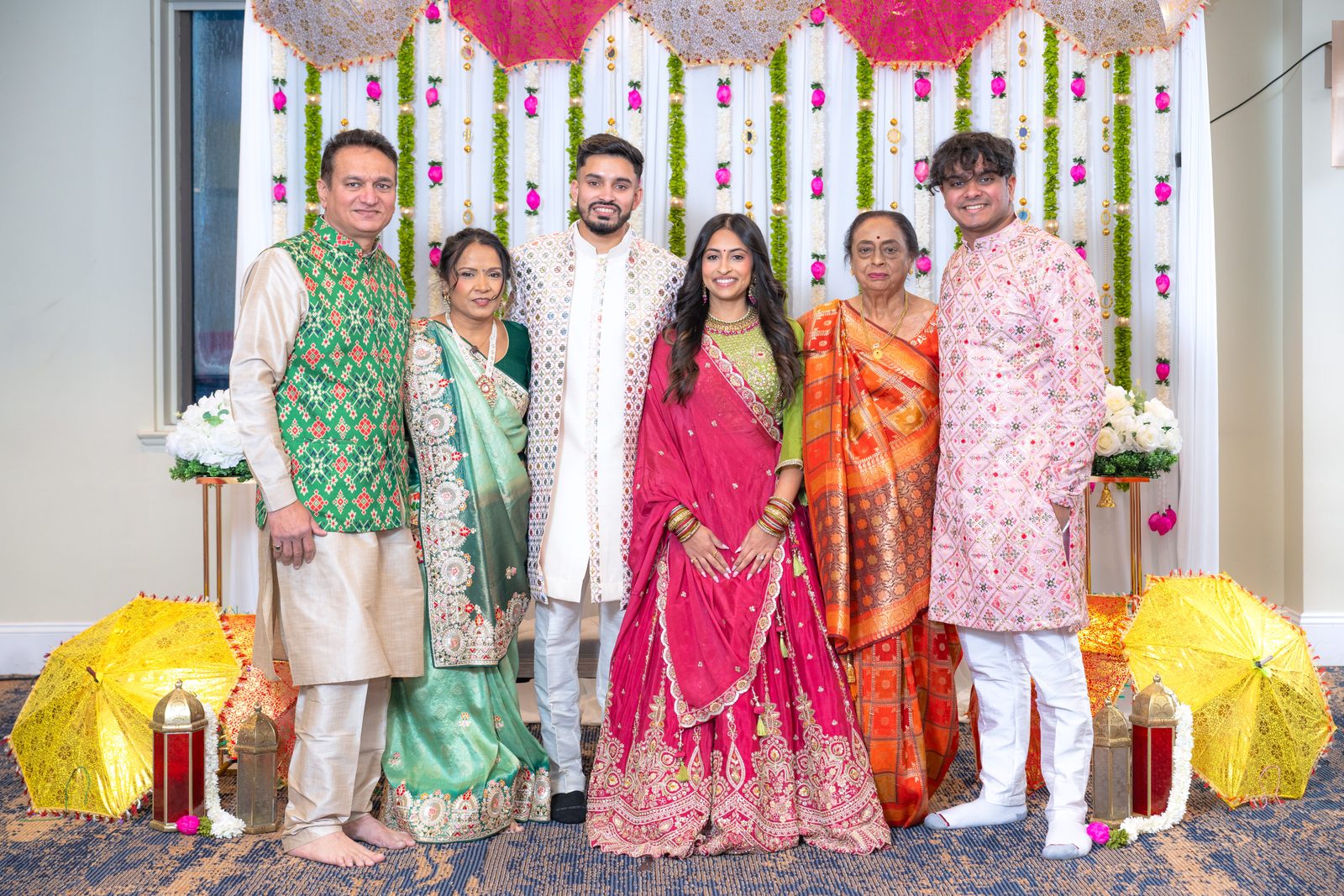 Family portrait at a celebration